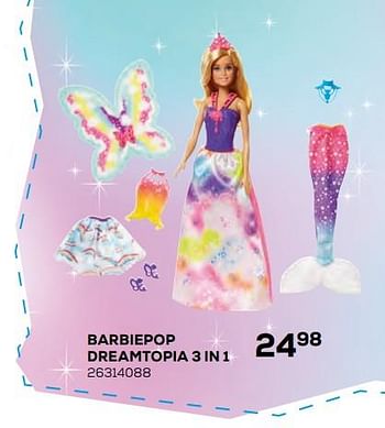 Aanbiedingen Barbiepop dreamtopia 3 in 1 - Mattel - Geldig van 17/10/2019 tot 12/12/2019 bij Supra Bazar