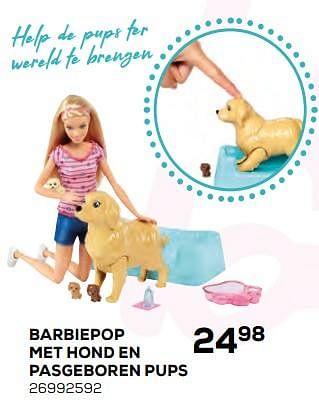 Aanbiedingen Barbiepop met hond en pasgeboren pups - Mattel - Geldig van 17/10/2019 tot 12/12/2019 bij Supra Bazar