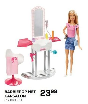 Aanbiedingen Barbiepop met kapsalon - Mattel - Geldig van 17/10/2019 tot 12/12/2019 bij Supra Bazar