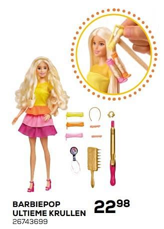 Aanbiedingen Barbiepop ultieme krullen - Mattel - Geldig van 17/10/2019 tot 12/12/2019 bij Supra Bazar