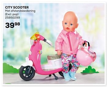 Aanbiedingen City scooter - Baby Born - Geldig van 17/10/2019 tot 12/12/2019 bij Supra Bazar