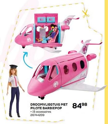Aanbiedingen Droomvliegtuig met pilote barbiepop - Mattel - Geldig van 17/10/2019 tot 12/12/2019 bij Supra Bazar