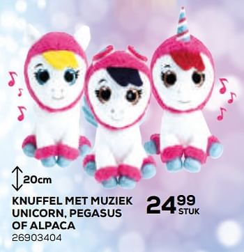 Aanbiedingen Knuffel met muziek unicorn, pegasus of alpaca - K3 - Geldig van 17/10/2019 tot 12/12/2019 bij Supra Bazar