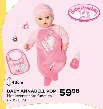 Aanbiedingen Baby annabell pop - Baby Annabell - Geldig van 17/10/2019 tot 12/12/2019 bij Supra Bazar