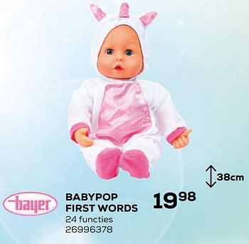 Aanbiedingen Babypop first words - Bayer - Geldig van 17/10/2019 tot 12/12/2019 bij Supra Bazar