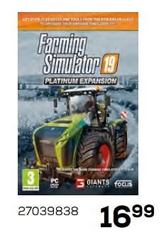 Aanbiedingen Pc farming simulator 19 - platinum edition - Focus - Geldig van 17/10/2019 tot 12/12/2019 bij Supra Bazar