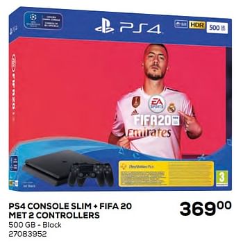 Aanbiedingen Ps4 console fifa 20 500gb black - Sony - Geldig van 17/10/2019 tot 12/12/2019 bij Supra Bazar