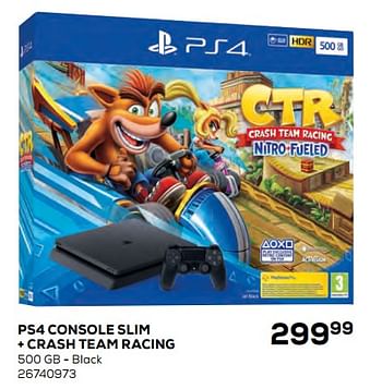 Aanbiedingen Ps4 console slim + crash team racing - Sony - Geldig van 17/10/2019 tot 12/12/2019 bij Supra Bazar