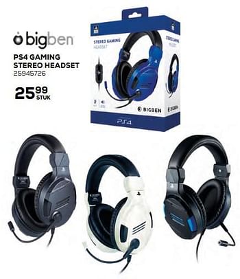 Aanbiedingen Ps4 gaming stereo headset - BIGben - Geldig van 17/10/2019 tot 12/12/2019 bij Supra Bazar