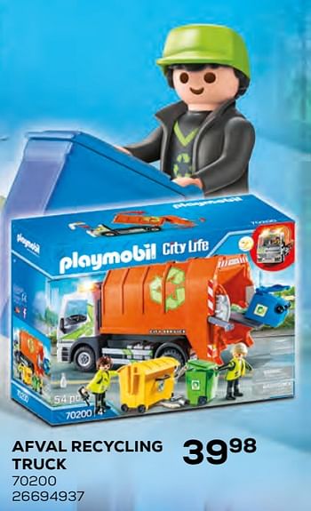 Aanbiedingen Afval recycling truck 70200 - Playmobil - Geldig van 17/10/2019 tot 12/12/2019 bij Supra Bazar