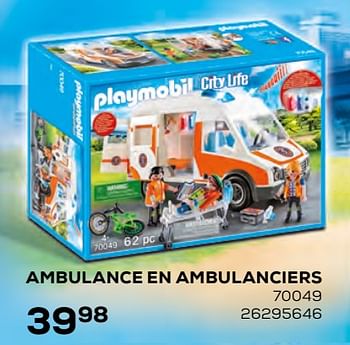 Aanbiedingen Ambulance en ambulanciers 70049 - Playmobil - Geldig van 17/10/2019 tot 12/12/2019 bij Supra Bazar