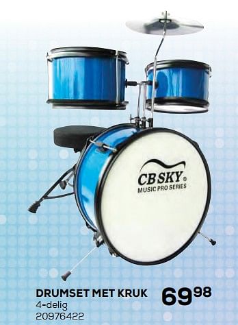 Aanbiedingen Drumset met kruk - CB SKY - Geldig van 17/10/2019 tot 12/12/2019 bij Supra Bazar