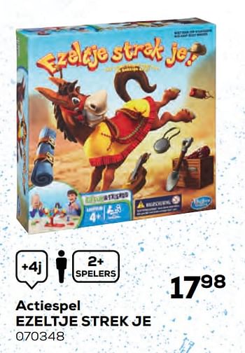 Aanbiedingen Actiespel ezeltje strek je - Hasbro - Geldig van 17/10/2019 tot 12/12/2019 bij Supra Bazar