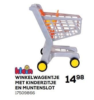 Aanbiedingen Winkelwagentje met kinderzitje en muntenslot - Theo Klein - Geldig van 17/10/2019 tot 12/12/2019 bij Supra Bazar