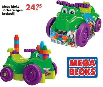 Aanbiedingen Mega bloks sorteerwagen krokodil - Mega Bloks - Geldig van 28/10/2019 tot 06/12/2019 bij Europoint