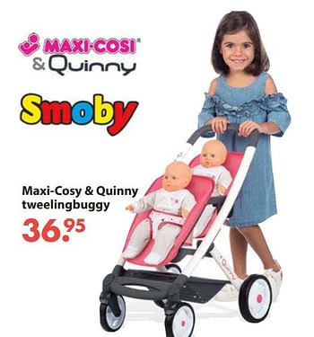 Aanbiedingen Maxi-cosy + quinny tweelingbuggy - Smoby - Geldig van 28/10/2019 tot 06/12/2019 bij Europoint