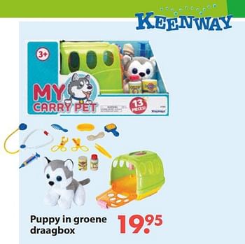 Aanbiedingen Puppy in groene draagbox - Keenway - Geldig van 28/10/2019 tot 06/12/2019 bij Europoint