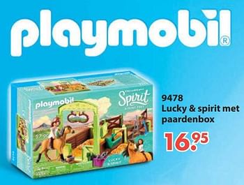 Aanbiedingen 9478 lucky + spirit met paardenbox - Playmobil - Geldig van 28/10/2019 tot 06/12/2019 bij Europoint