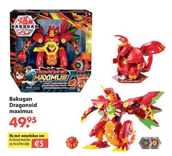 Aanbiedingen Bakugan dragonoid maximus - Bakugan - Geldig van 28/10/2019 tot 06/12/2019 bij Europoint