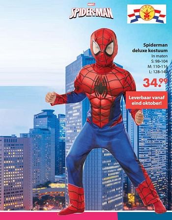 Aanbiedingen Spiderman deluxe kostuum - Marvel - Geldig van 28/10/2019 tot 06/12/2019 bij Europoint