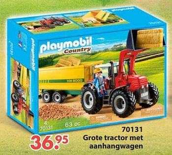 Aanbiedingen 70131 grote tractor met aanhangwagen - Playmobil - Geldig van 28/10/2019 tot 06/12/2019 bij Europoint