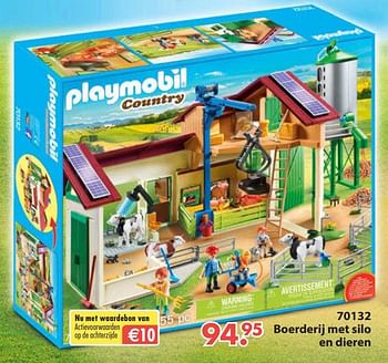 Aanbiedingen 70132 boerderij met silo en dieren - Playmobil - Geldig van 28/10/2019 tot 06/12/2019 bij Europoint