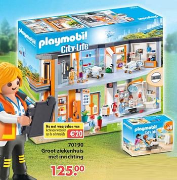 Aanbiedingen 70190 groot ziekenhuis met inrichting - Playmobil - Geldig van 28/10/2019 tot 06/12/2019 bij Europoint