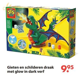 Aanbiedingen Gieten en schilderen draak met glow in dark verf - SES - Geldig van 28/10/2019 tot 06/12/2019 bij Europoint