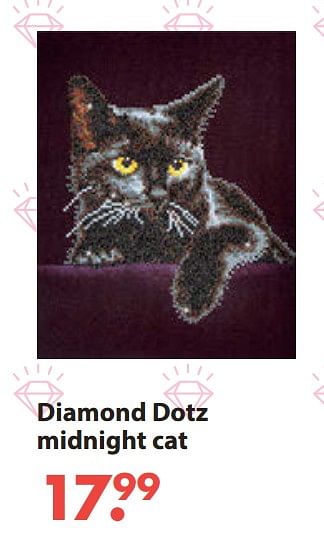 Aanbiedingen Diamond dotz midnight cat - Diamond Dotz - Geldig van 28/10/2019 tot 06/12/2019 bij Europoint