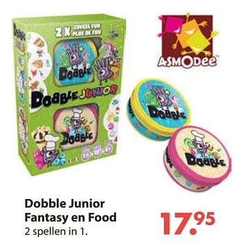 Aanbiedingen Dobble junior fantasy en food - Asmodee - Geldig van 28/10/2019 tot 06/12/2019 bij Europoint