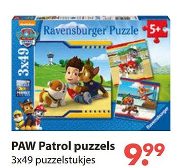 Aanbiedingen Paw patrol puzzels - Ravensburger - Geldig van 28/10/2019 tot 06/12/2019 bij Europoint