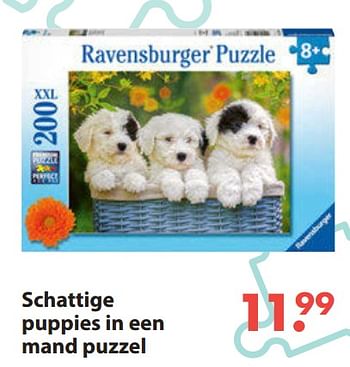 Aanbiedingen Schattige puppies in een mand puzzel - Ravensburger - Geldig van 28/10/2019 tot 06/12/2019 bij Europoint