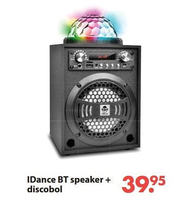 Aanbiedingen Idance bt speaker + discobol - I Dance - Geldig van 28/10/2019 tot 06/12/2019 bij Europoint