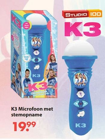 Aanbiedingen K3 microfoon met stemopname - Studio 100 - Geldig van 28/10/2019 tot 06/12/2019 bij Europoint