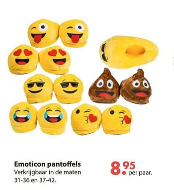 Aanbiedingen Emoticon pantoffels - Huismerk - Europoint - Geldig van 28/10/2019 tot 06/12/2019 bij Europoint