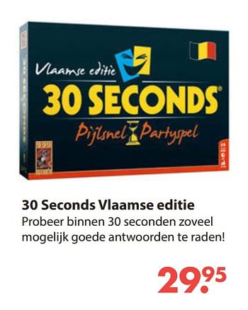 Aanbiedingen 30 seconds vlaamse editie - 999games - Geldig van 28/10/2019 tot 06/12/2019 bij Europoint