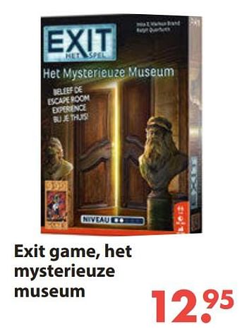 Aanbiedingen Exit game, het mysterieuze museum - 999games - Geldig van 28/10/2019 tot 06/12/2019 bij Europoint