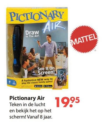 Aanbiedingen Pictionary air - Mattel - Geldig van 28/10/2019 tot 06/12/2019 bij Europoint