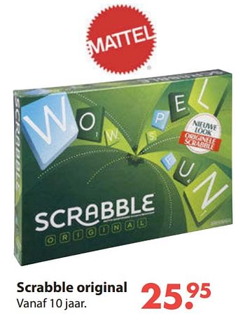 Aanbiedingen Scrabble original - Mattel - Geldig van 28/10/2019 tot 06/12/2019 bij Europoint