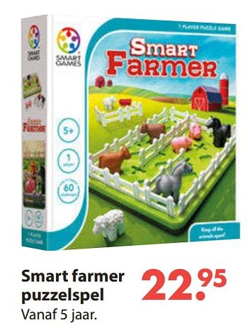 Aanbiedingen Smart farmer puzzelspel - Smart Games - Geldig van 28/10/2019 tot 06/12/2019 bij Europoint