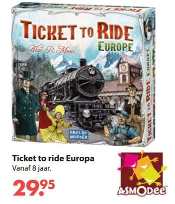 Aanbiedingen Ticket to ride europa - Asmodee - Geldig van 28/10/2019 tot 06/12/2019 bij Europoint