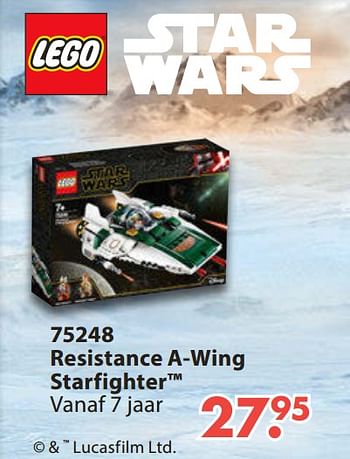 Aanbiedingen 75248 resistance a-wing starfighter - Lego - Geldig van 28/10/2019 tot 06/12/2019 bij Europoint