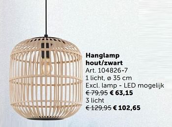 Aanbiedingen Hanglamp hout-zwart - Geldig van 05/11/2019 tot 02/12/2019 bij Zelfbouwmarkt