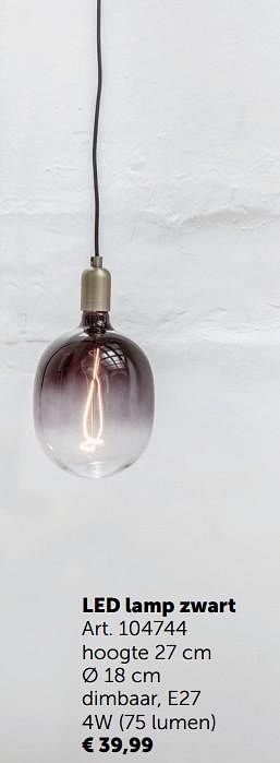 Aanbiedingen Led lamp zwart - Geldig van 05/11/2019 tot 02/12/2019 bij Zelfbouwmarkt