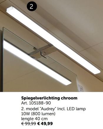 Aanbiedingen Spiegelverlichting chroom model audrey - Geldig van 05/11/2019 tot 02/12/2019 bij Zelfbouwmarkt
