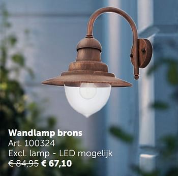 Aanbiedingen Wandlamp brons - Geldig van 05/11/2019 tot 02/12/2019 bij Zelfbouwmarkt