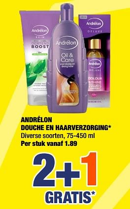 Aanbiedingen Andrélon douche en haarverzorging - Andrelon - Geldig van 04/11/2019 tot 17/11/2019 bij Big Bazar