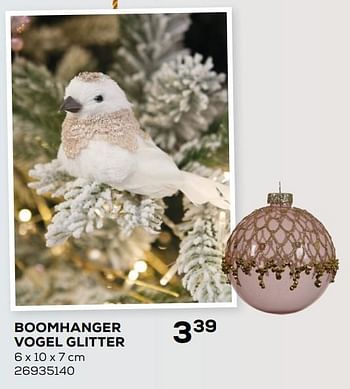 Aanbiedingen Boomhanger vogel glitter - Huismerk - Supra Bazar - Geldig van 05/11/2019 tot 10/12/2019 bij Supra Bazar