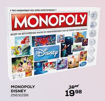 Aanbiedingen Monopoly disney - Hasbro - Geldig van 05/11/2019 tot 10/12/2019 bij Supra Bazar