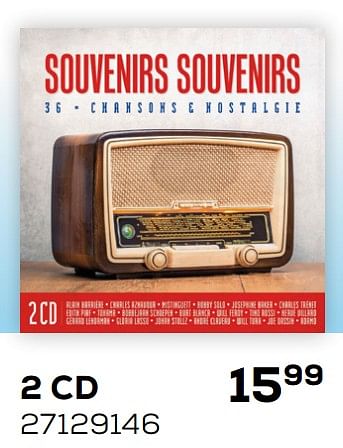 Aanbiedingen 2 cd souvenirs souvenirs - Huismerk - Supra Bazar - Geldig van 05/11/2019 tot 10/12/2019 bij Supra Bazar
